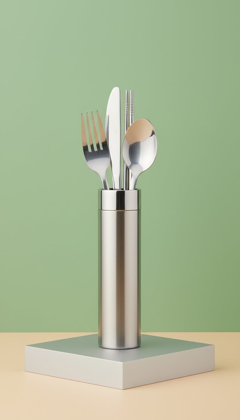Stainless Steel Travel Cutlery Kit with Case