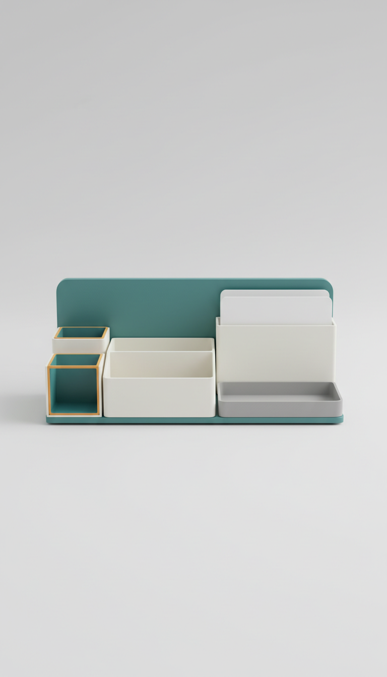 Multi-Compartment Desk Organizer with Drawer